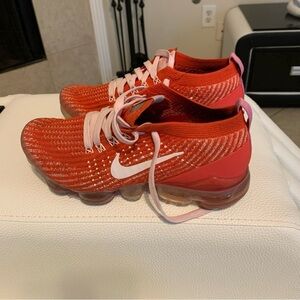 Nike Air Orange Sneakers with Pink Laces‎